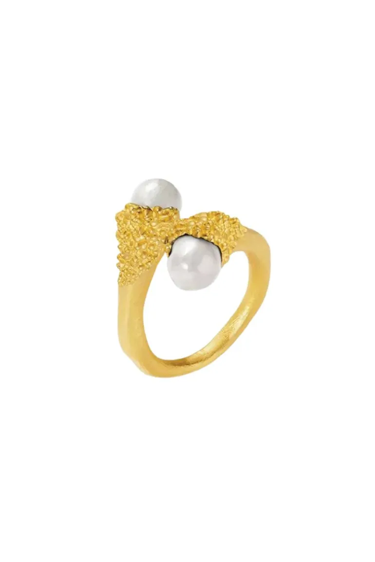 Rings<CULT MIA WHITE FROST RING Gold & White