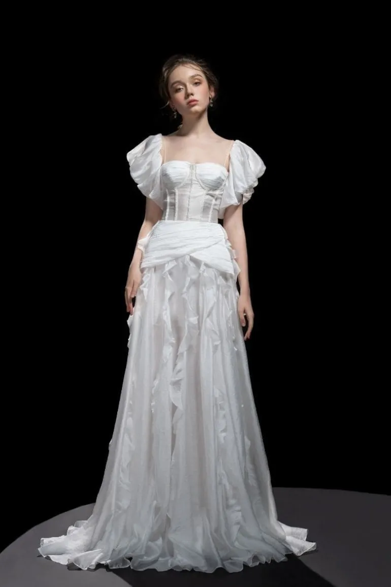 Dresses | Mini Dresses<CULT MIA GARCIA SILK RUFFLES DRESS White