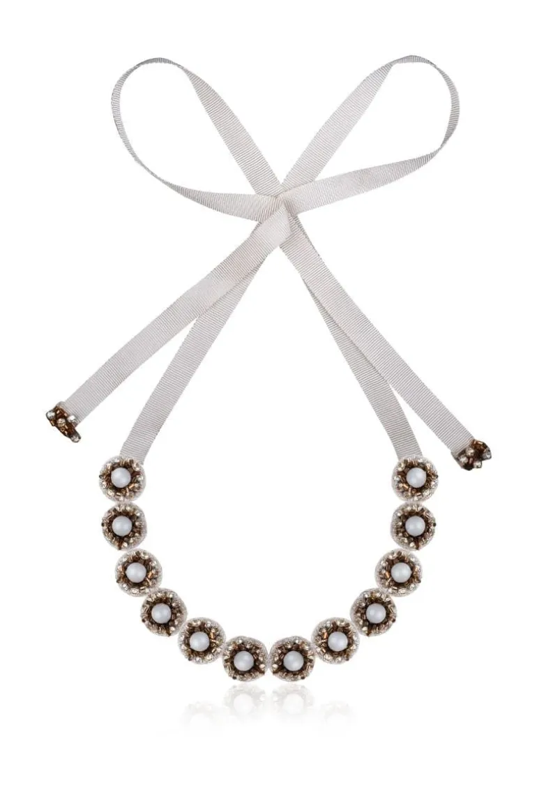 Necklaces<CULT MIA GELA RIBBON NECKLACE White