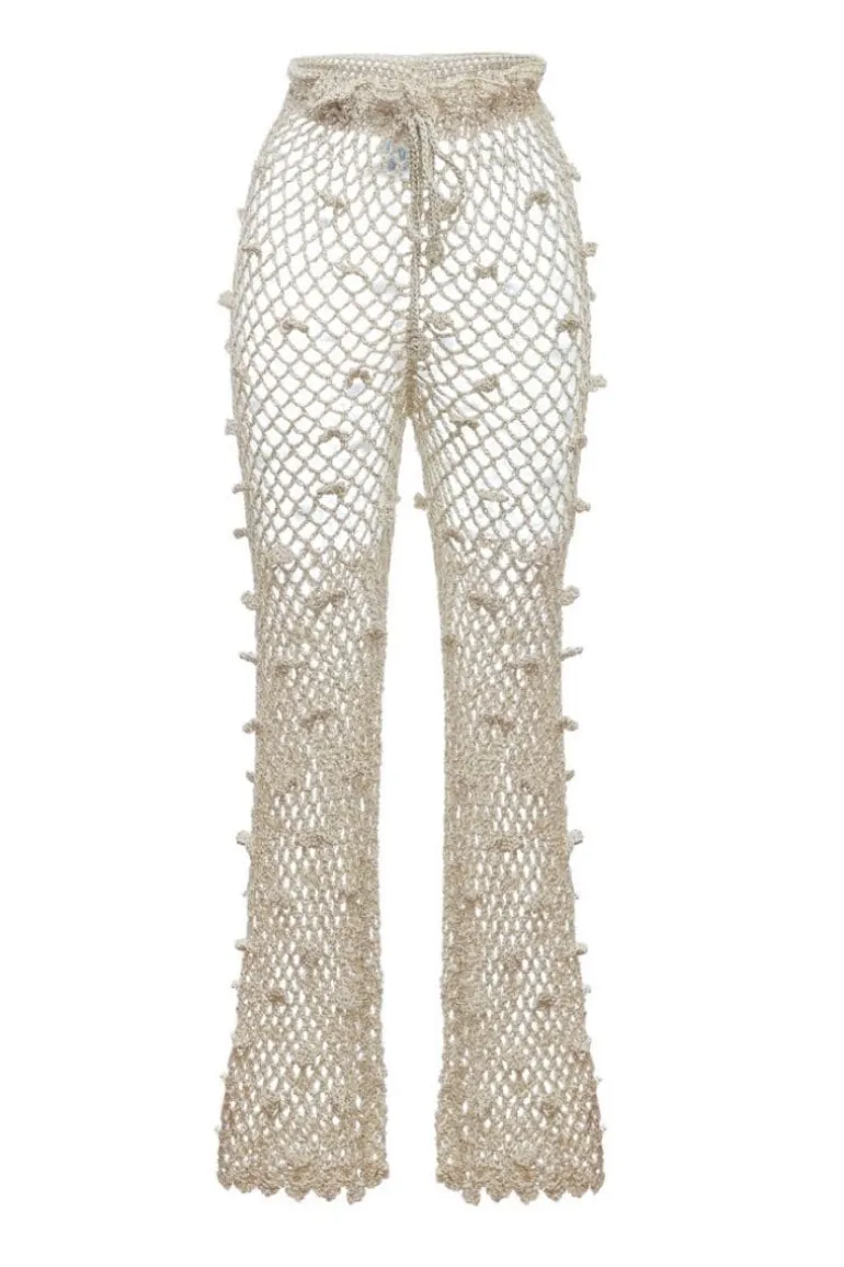 Pants<CULT MIA HANDMADE CROCHET PANTS White