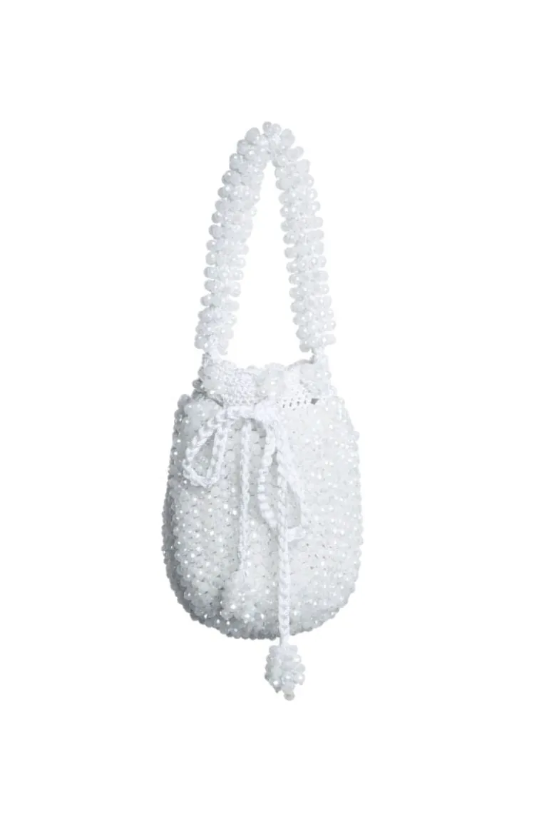 Top Handle Bags<CULT MIA HANDMADE SIERRA NEVADA BEADED BAG White