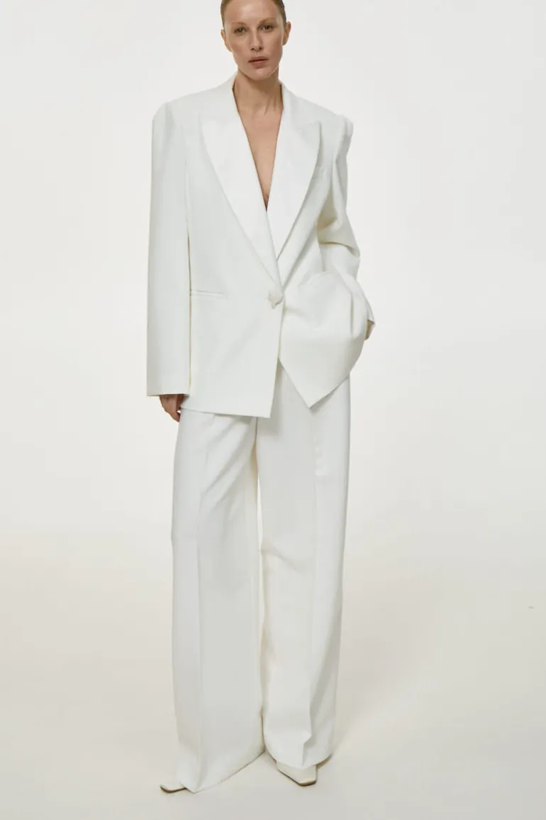 Pants<CULT MIA HIGHT-RISE WIDE LEG PANTS White