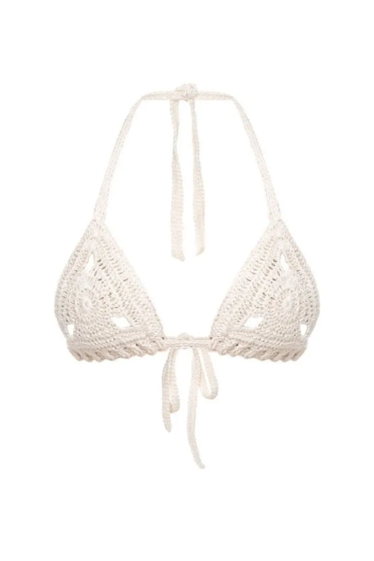Tops<CULT MIA KNITTED BRA TOP White