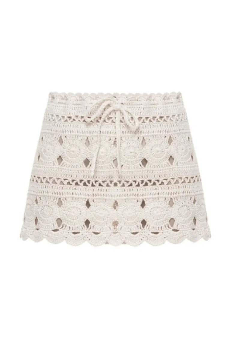 Skirts<CULT MIA KNITTED MINI SKIRT White