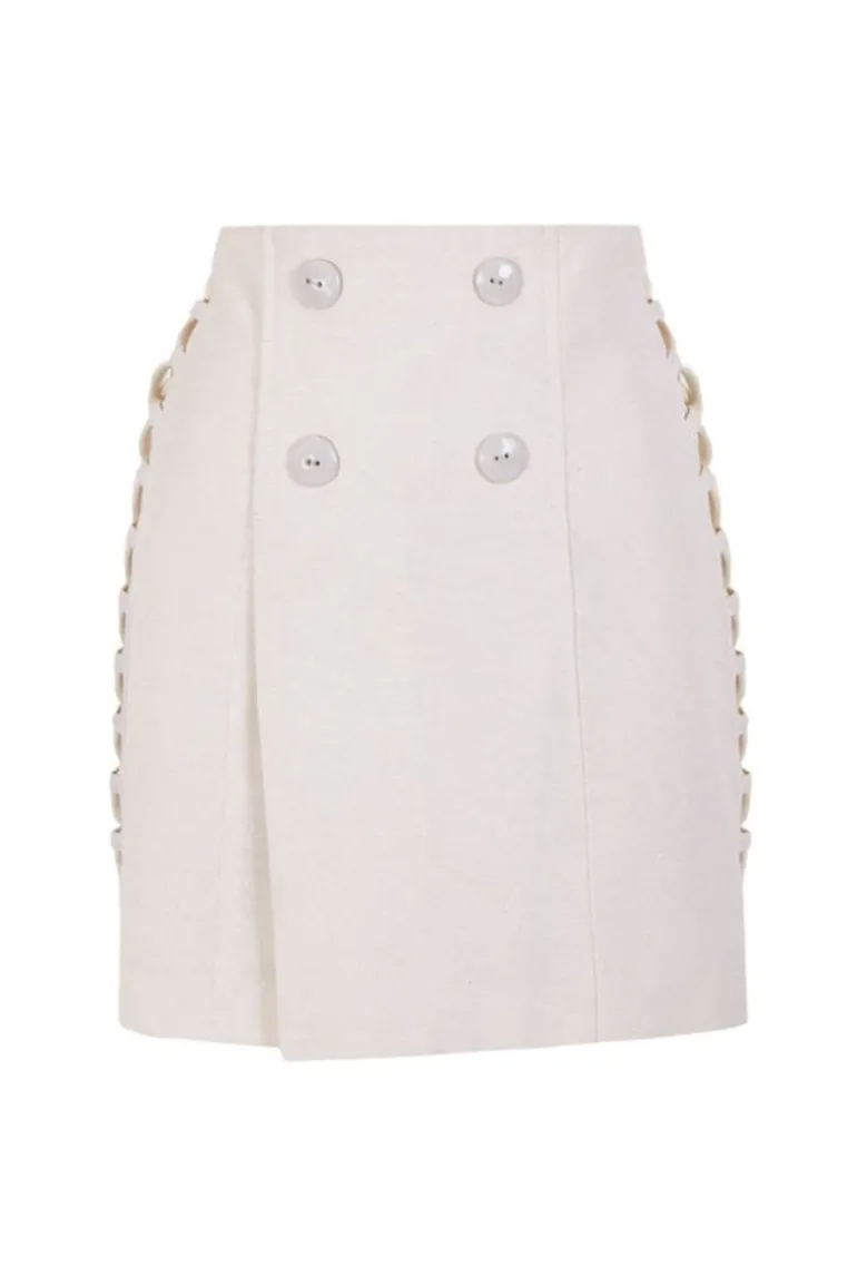 Skirts<CULT MIA MINI CROSS CHAIN SKIRT White