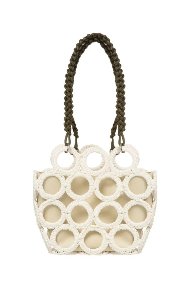 Shoulder Bags<CULT MIA OLYMPIA WOVEN TOTE BAG White