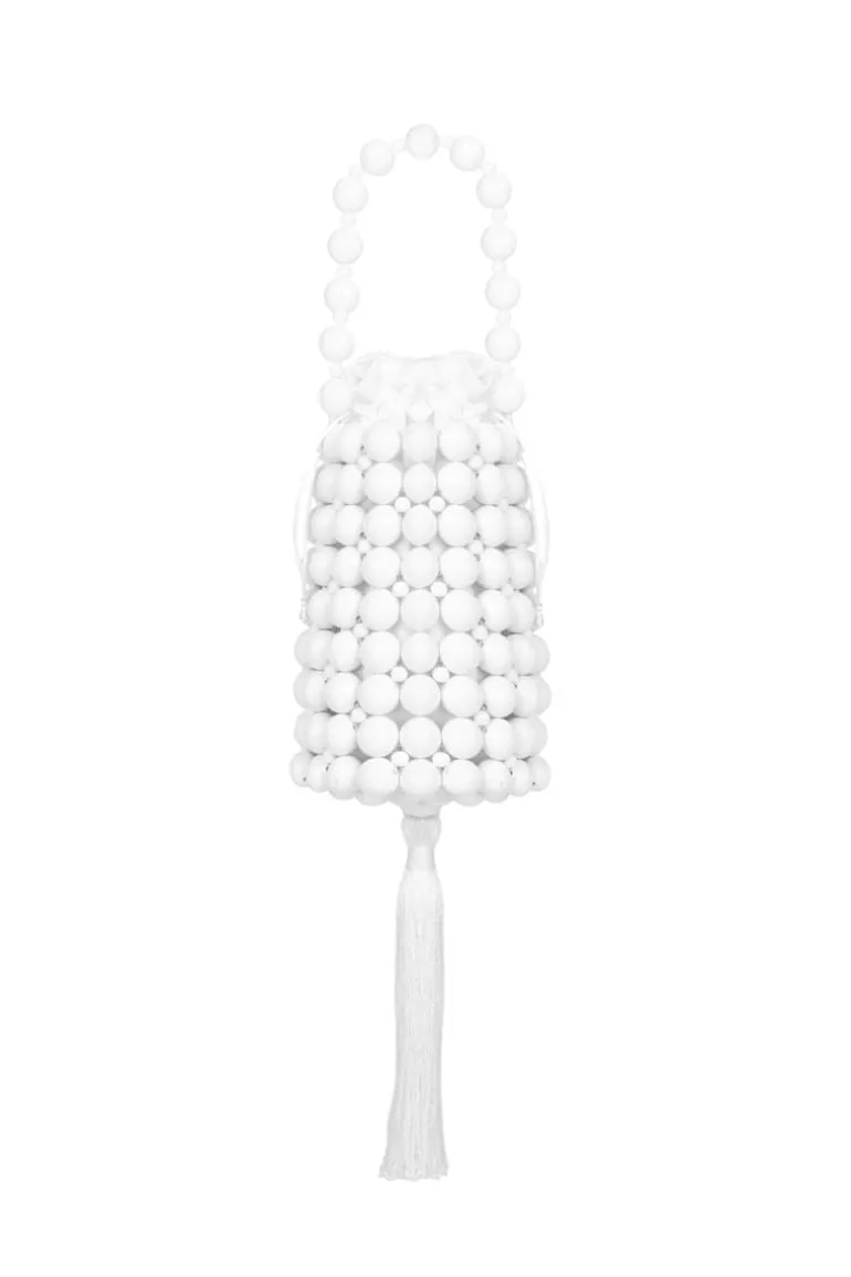 Top Handle Bags<CULT MIA PALOMA BEADED BAG White