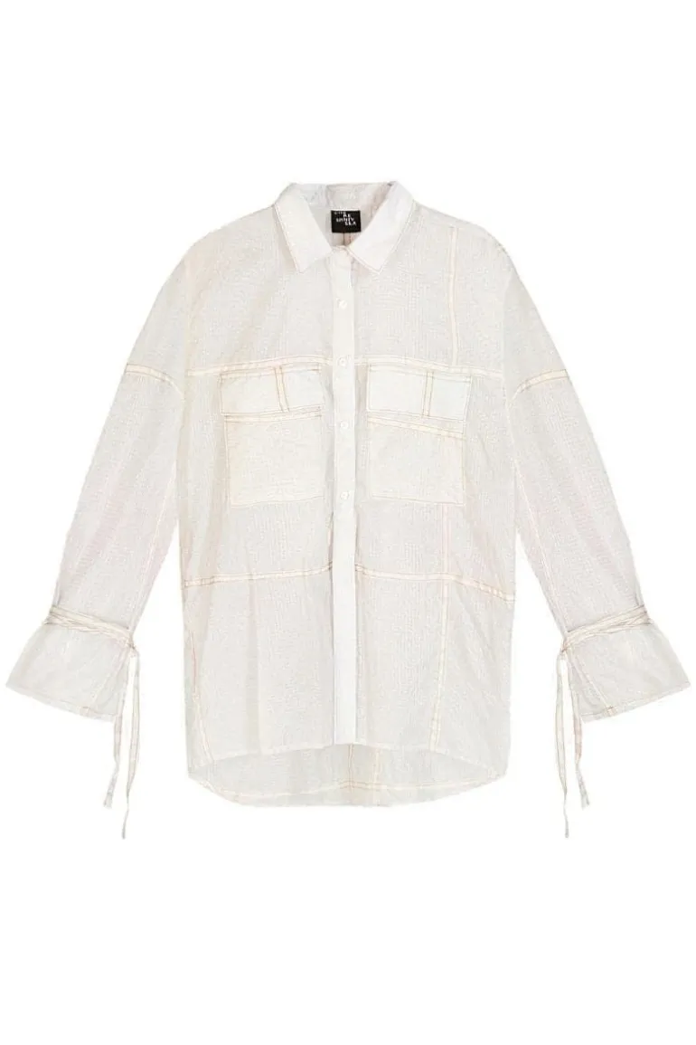 Tops<CULT MIA PARACHUTE UNISEX LONG SLEEVE SHIRT White