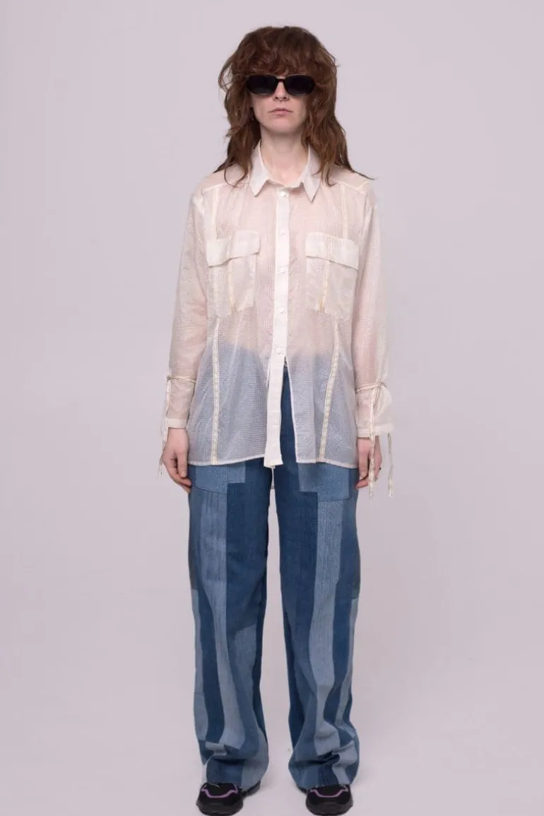 Tops<CULT MIA PARACHUTE UNISEX LONG SLEEVE SHIRT White