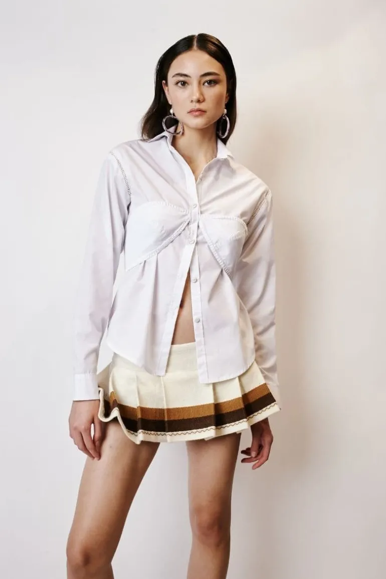 Tops<CULT MIA SHIRT WITH BRA White
