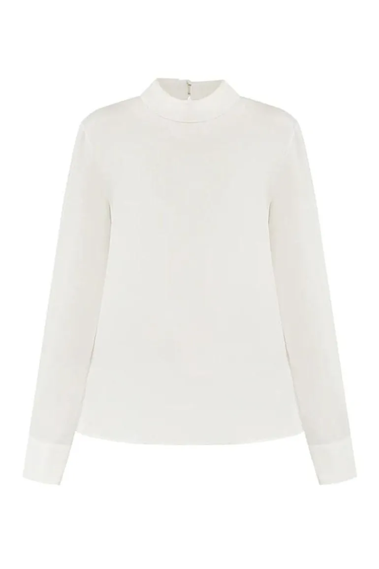 Tops<CULT MIA SILK BLOUSE White