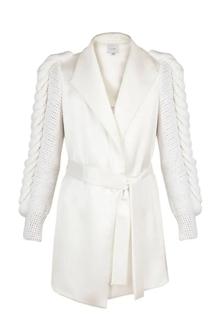 Jackets<CULT MIA SUMMER BREEZE KNITTED SLEEVES JACKET White