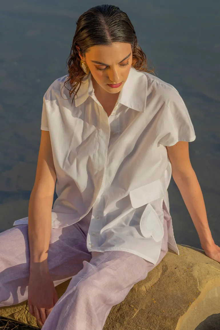Tops<CULT MIA SWEETHEART SHIRT White