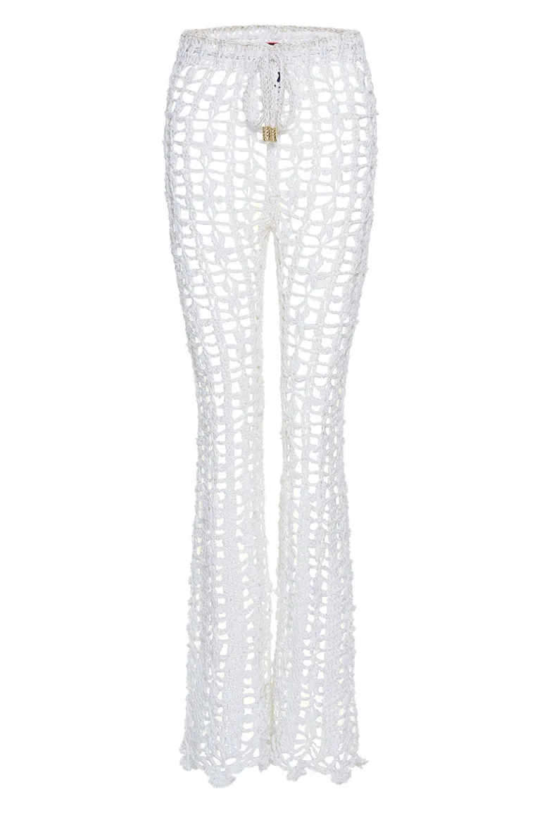 Pants<CULT MIA VANILLA HANDMADE CROCHET PANTS White