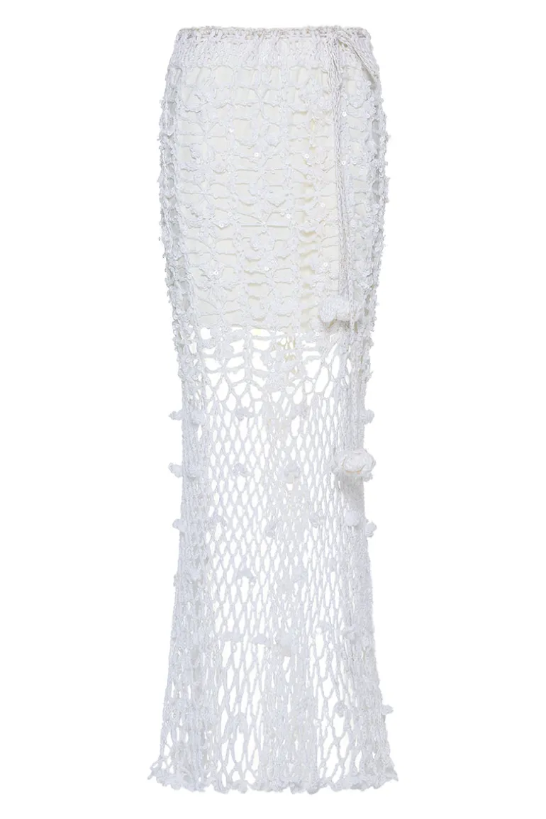 Skirts<CULT MIA VANILLA HANDMADE CROCHET SKIRT White