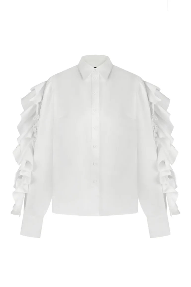 Tops<CULT MIA VOLAN SHIRT White
