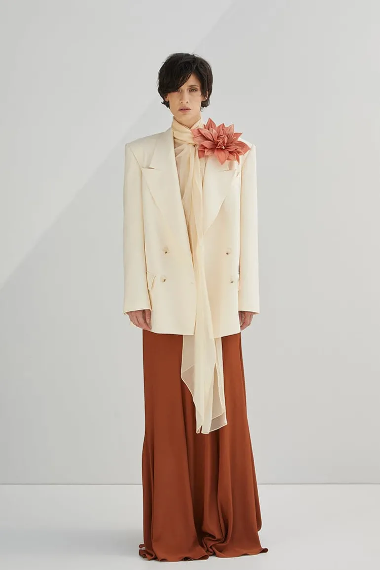 Blazers<CULT MIA WIDE LAPEL BLAZER White