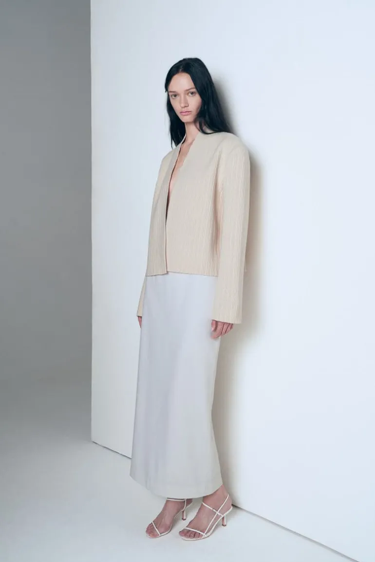 Jackets<CULT MIA WHITE WOOL EMBOSSED JACKET Cream
