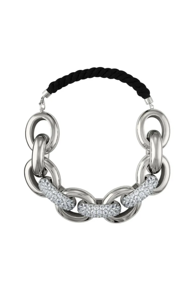 Necklaces<CULT MIA ZIRCONIATHICK LINKS NECKLACE White