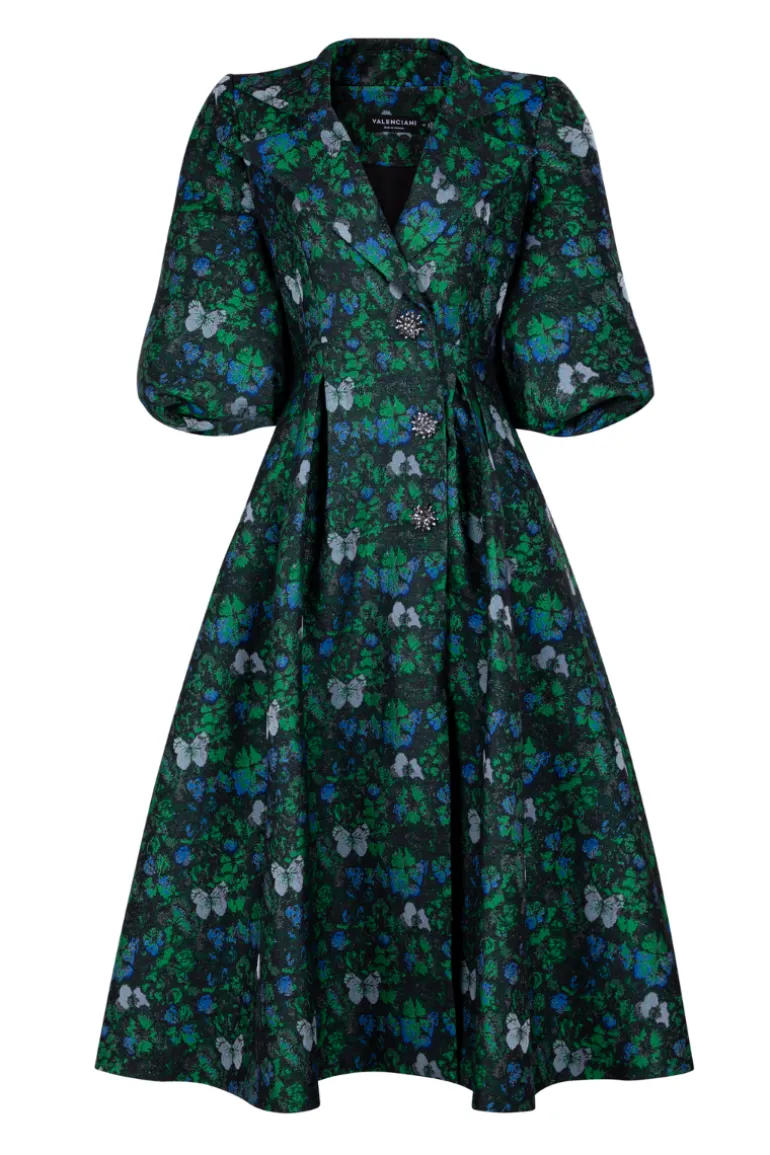 Dresses | Midi Dresses<CULT MIA WIDE NOTCH-LAPELS CINCHED WAIST MIDI DRESS Dark Green