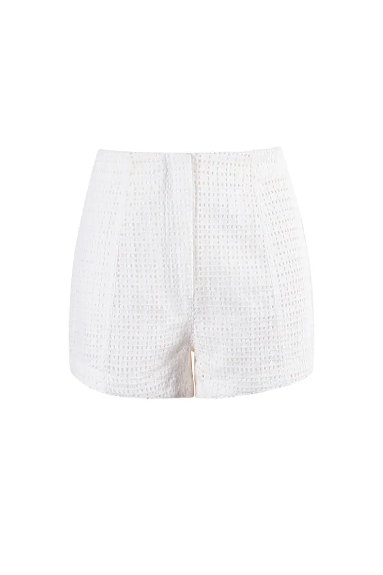 Pants<CULT MIA WILL EMBROIDERED SHORTS White