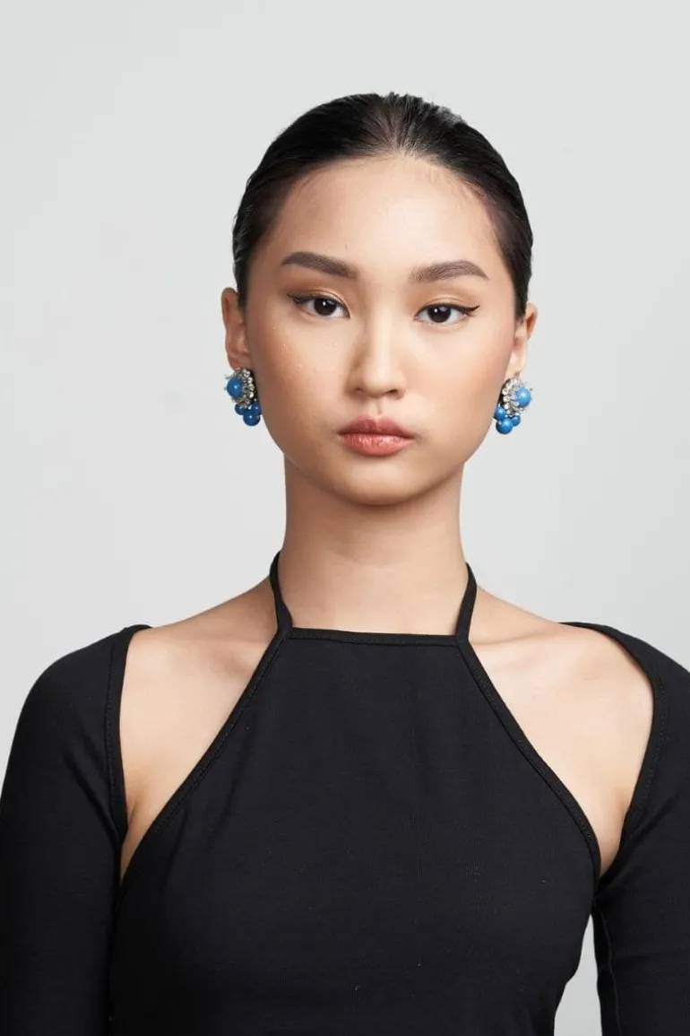 Earrings<CULT MIA WILLOW PEARL STUD EARRINGS Blue