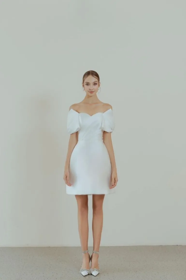 Dresses | Mini Dresses<CULT MIA WINNIE BOW TIE A-LINE MINI DRESS White
