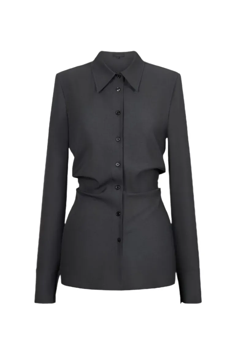 Tops<CULT MIA WRINKLED SHIRT IN Black