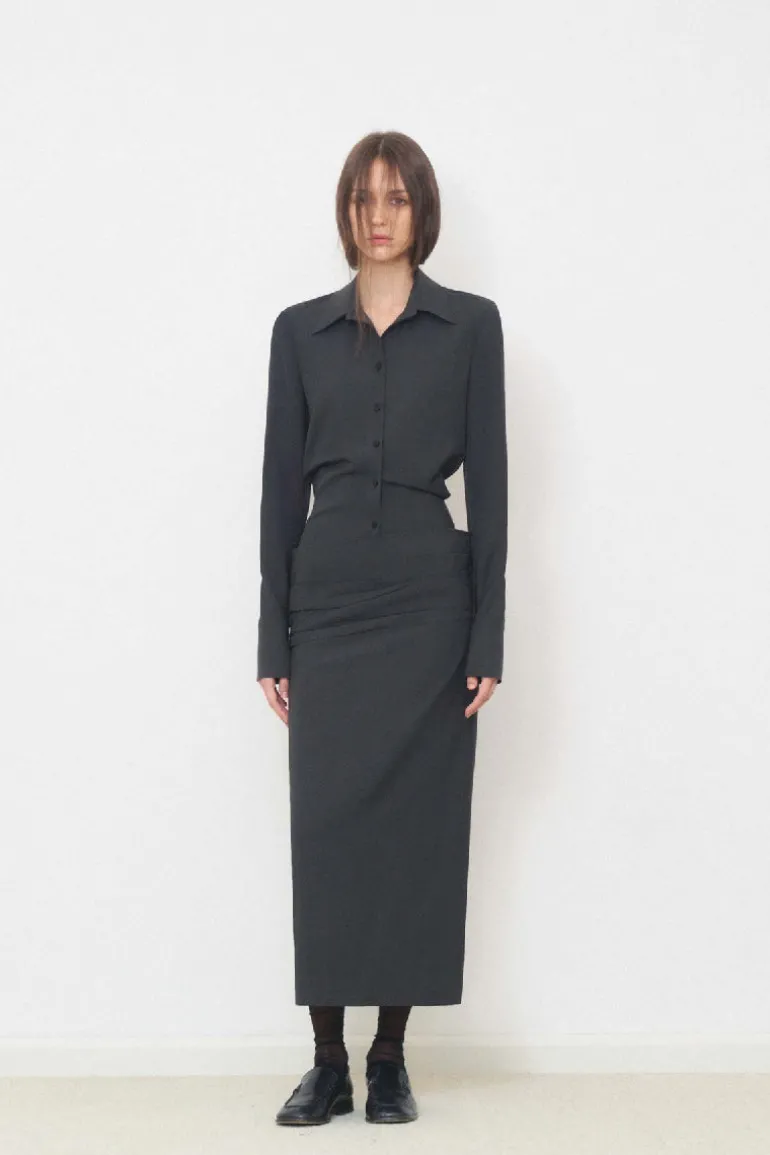 Tops<CULT MIA WRINKLED SHIRT IN Black