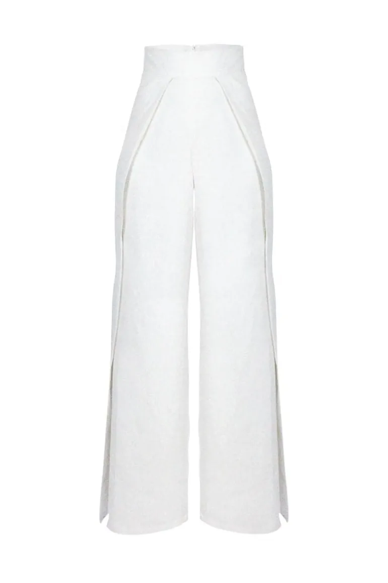 Pants<CULT MIA YAGUA PLEATED PANTS White