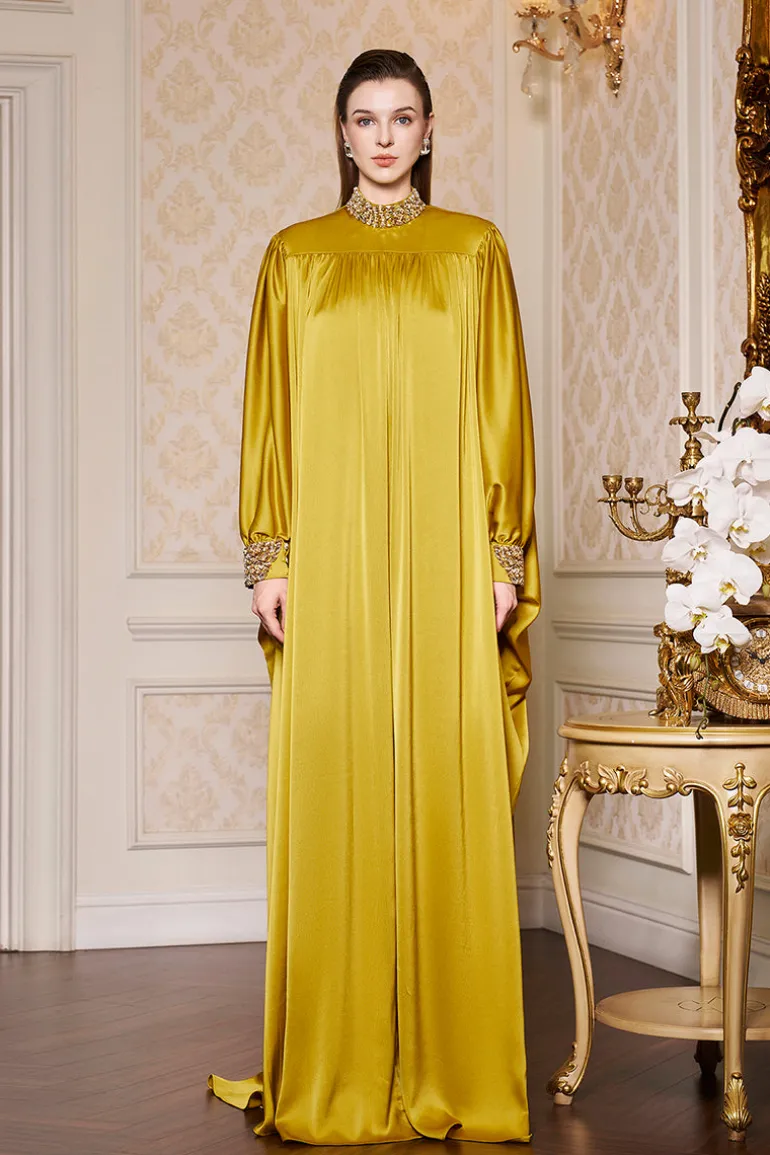 Dresses | Gowns<CULT MIA HIGH-NECK BOUFFANT SLEEVES GOWN Yellow
