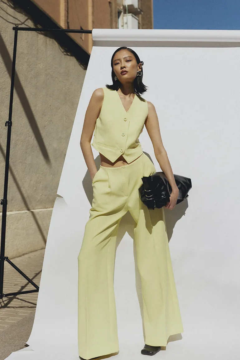 Pants<CULT MIA YELLOW PALAZZO PANTS Default Title