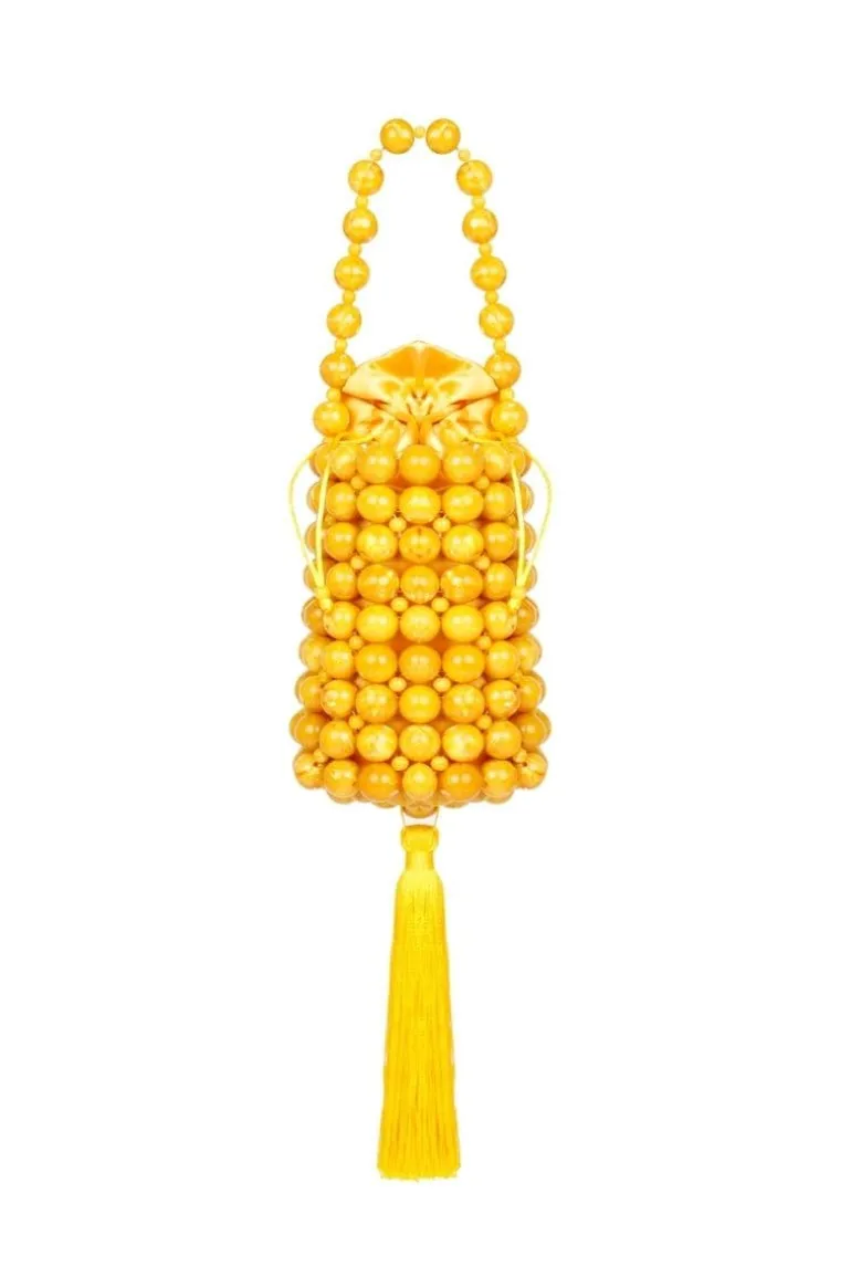 Top Handle Bags<CULT MIA PALOMA BEADED BAG Yellow