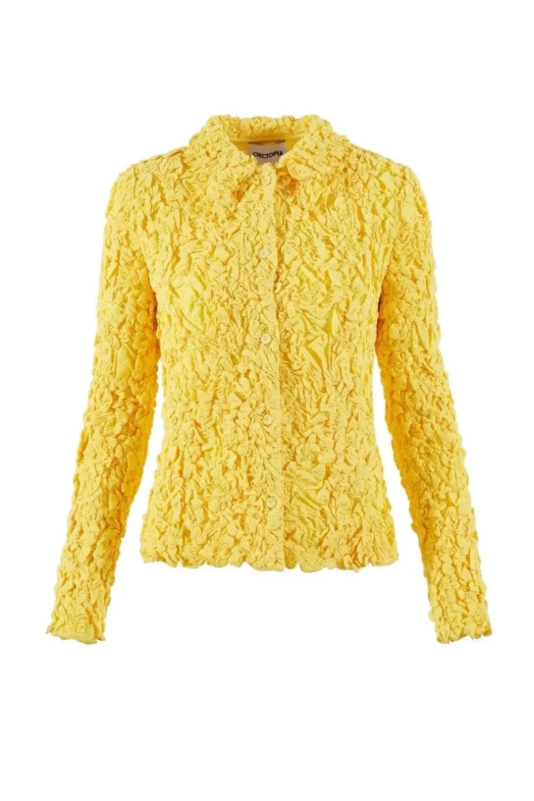 Tops<CULT MIA YELLOW SMOCKED SHIRT Lemon Yellow