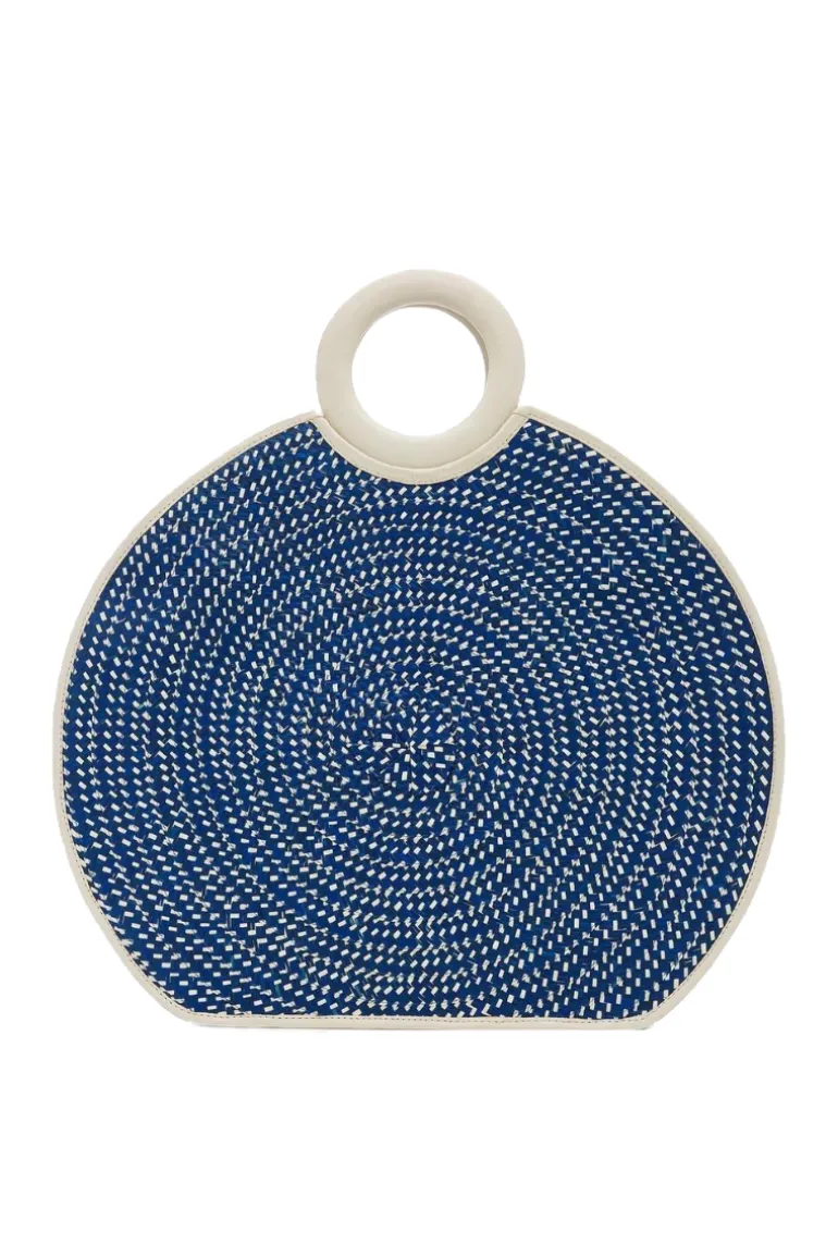 Top Handle Bags<CULT MIA ZENÚ LARGE LEATHER CAÑA FLECHA TOTE Blue