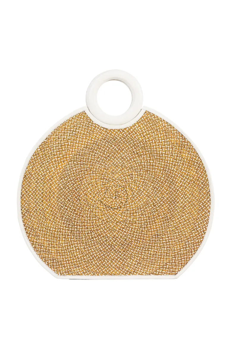 Top Handle Bags<CULT MIA ZENÚ LARGE LEATHER CAÑA FLECHA TOTE Cream