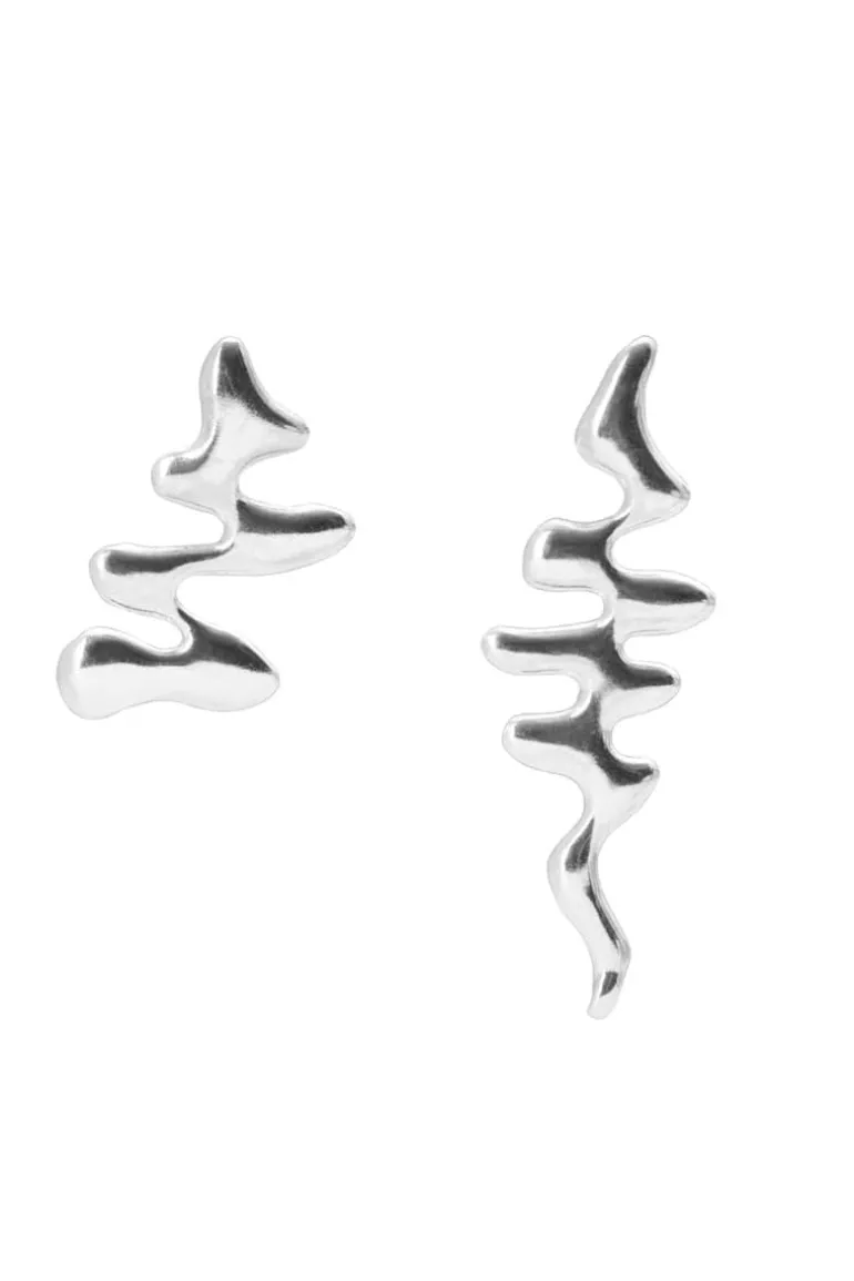 Earrings<CULT MIA ZIG ZAG EARRINGS SHORT Silver