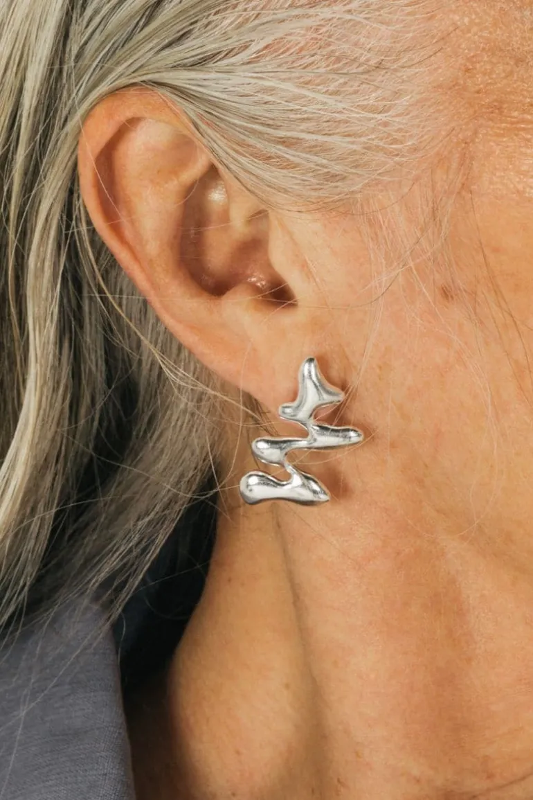 Earrings<CULT MIA ZIG ZAG EARRINGS SHORT Silver