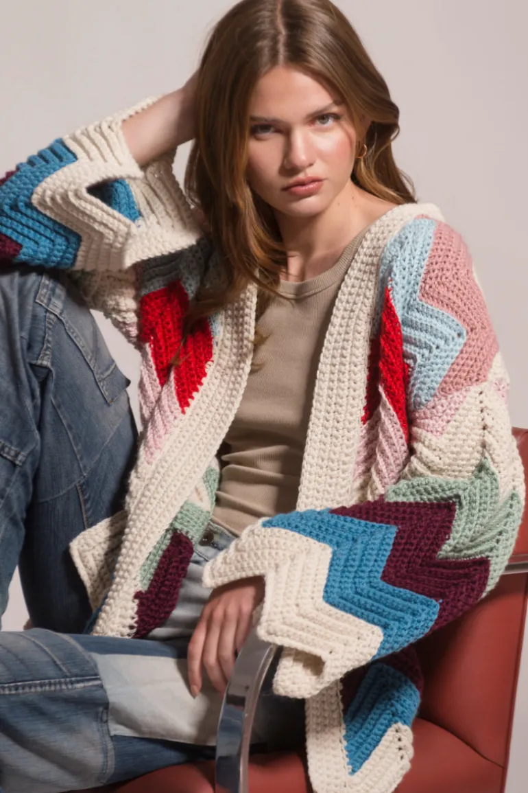 Knitwear<CULT MIA ZIGGY KNITTED CARDIGAN Multi Coloured