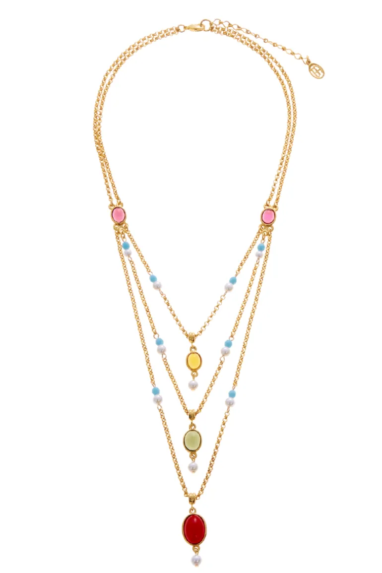 Necklaces<CULT MIA ZINNIA NECKLACE Gold & Multicolor