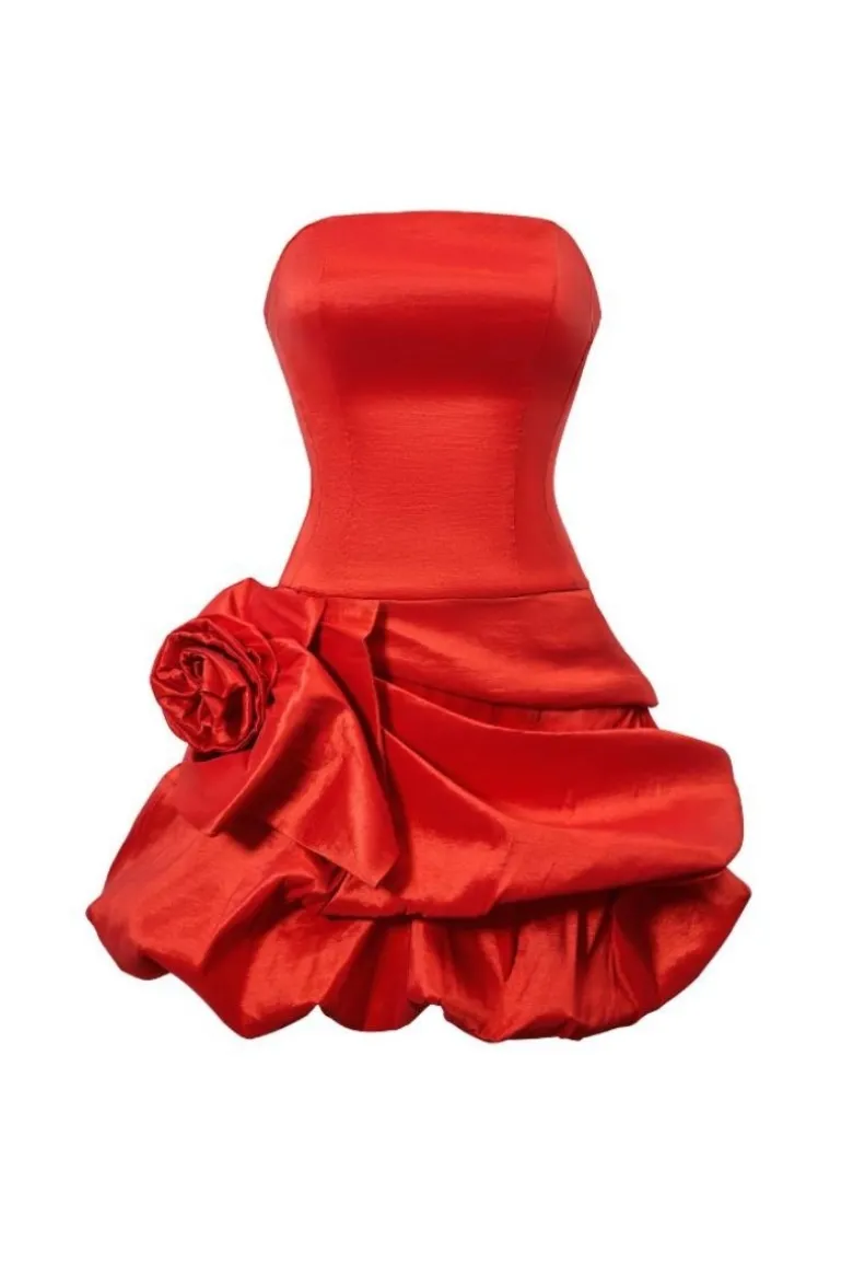 Dresses | Mini Dresses<CULT MIA ZINNIA STRAPLESS ROSETTE MINI DRESS Red