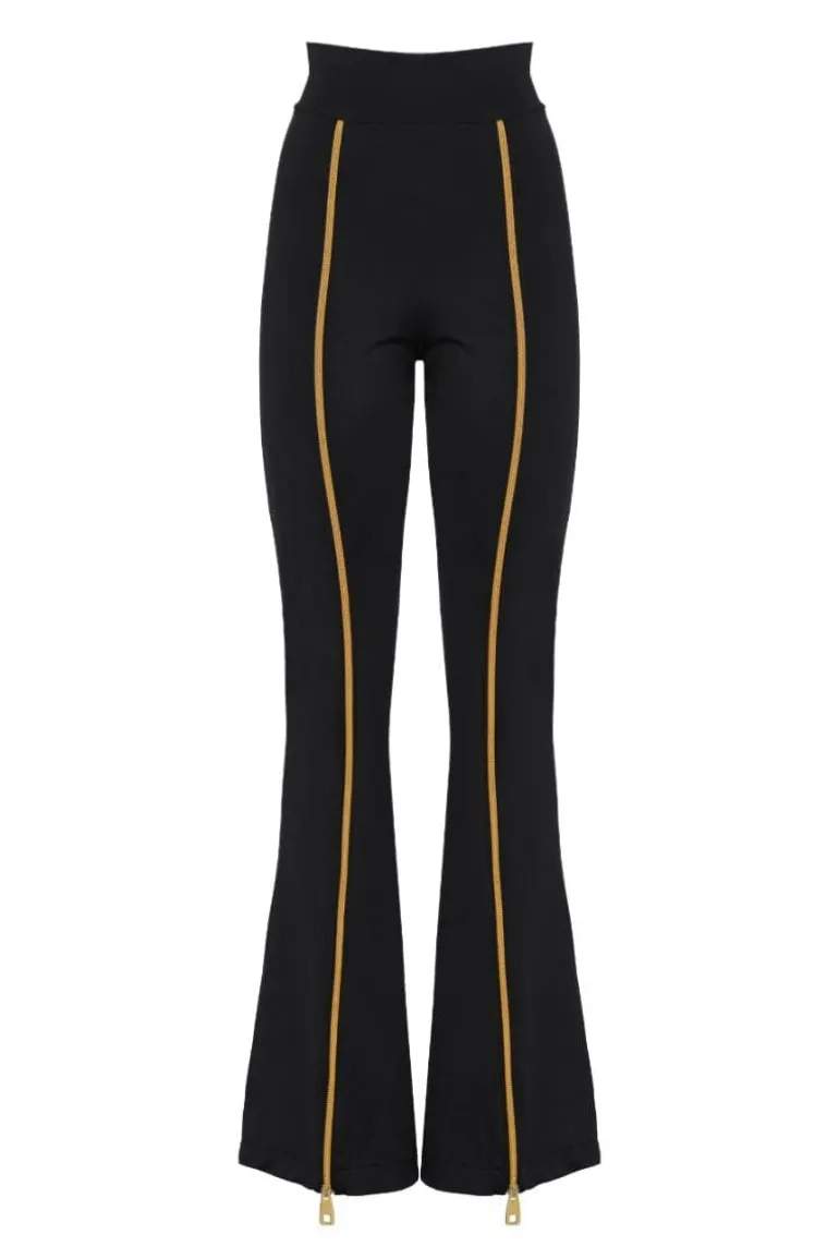 Pants<CULT MIA ZIPNISA HIGH-RISE PANTS Black