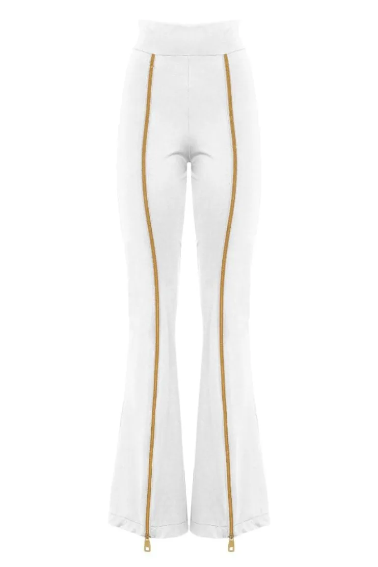 Pants<CULT MIA ZIPNISA HIGH-RISE PANTS White