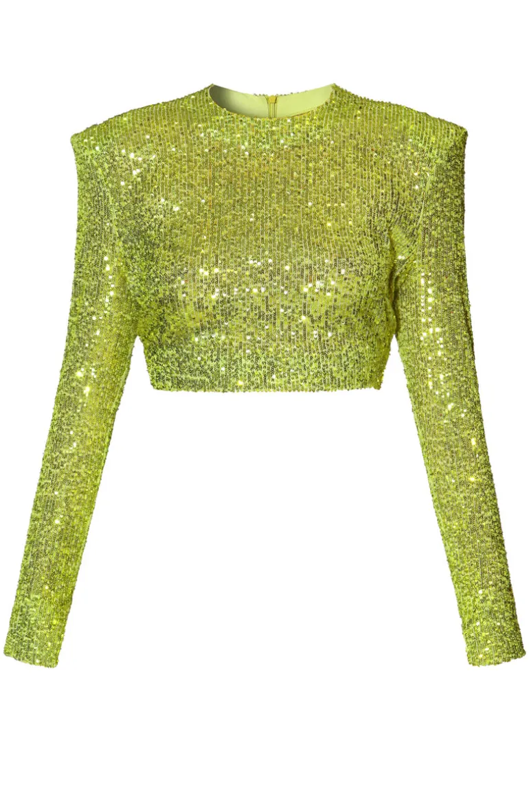 Tops<CULT MIA ZOEY BLOUSE IN Lemon Sparkle