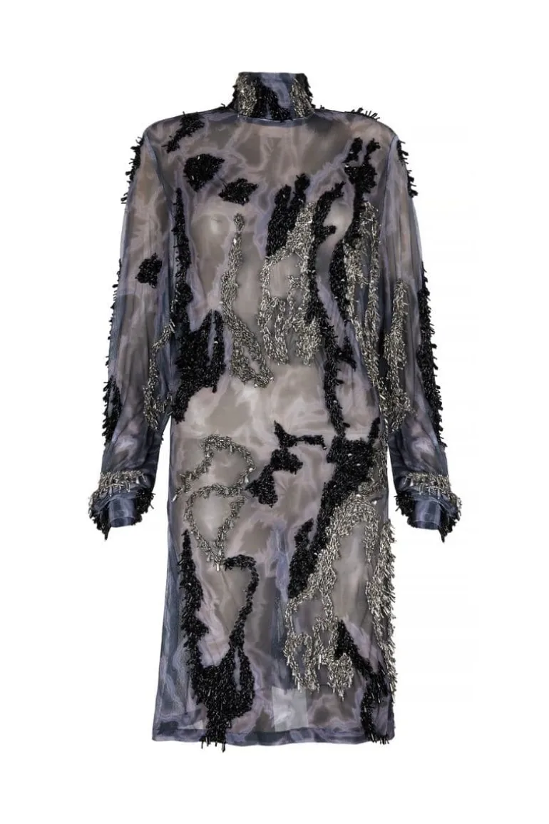 Dresses | Mini Dresses<CULT MIA ZUSI BLACK GRAY MINI DRESS Black/Gray/Gunmental