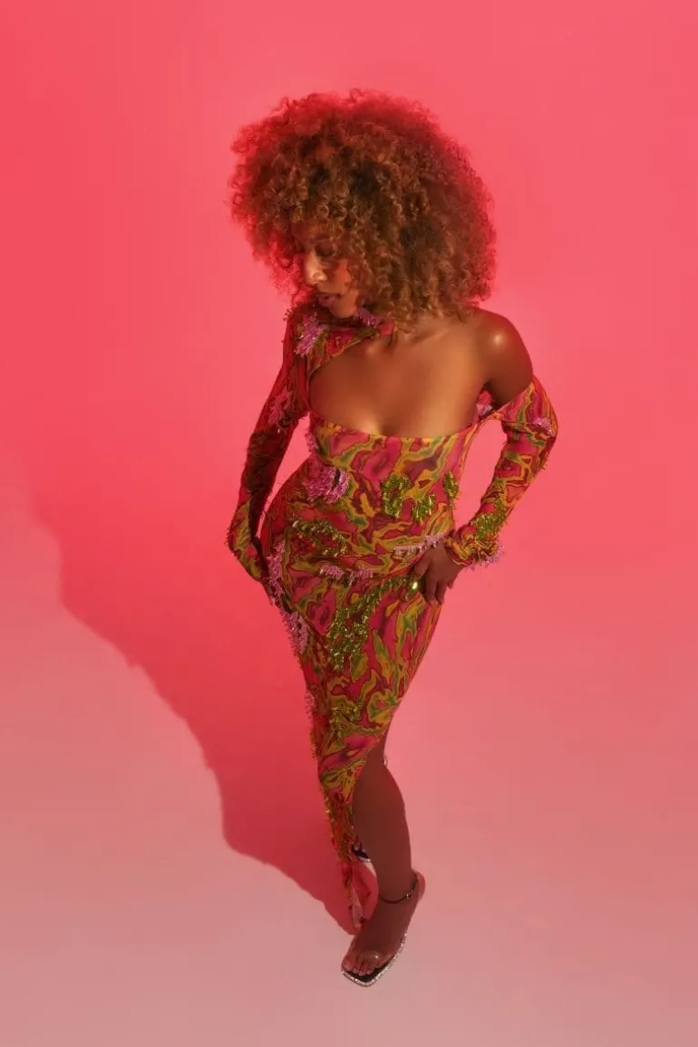 Dresses<CULT MIA ZUSI DARA MAXI DRESS Neon/Green/Pink