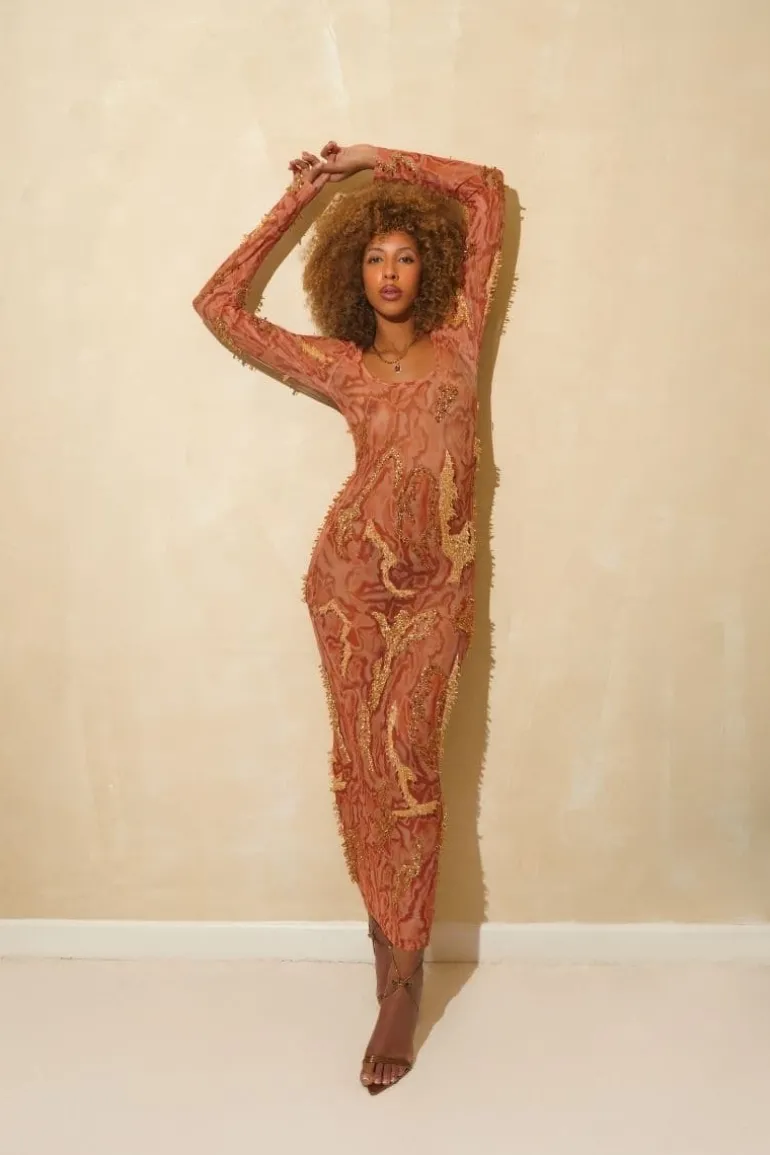 Dresses | Midi Dresses<CULT MIA ZUSI KIMI MIDI DRESS Nude/Champagne