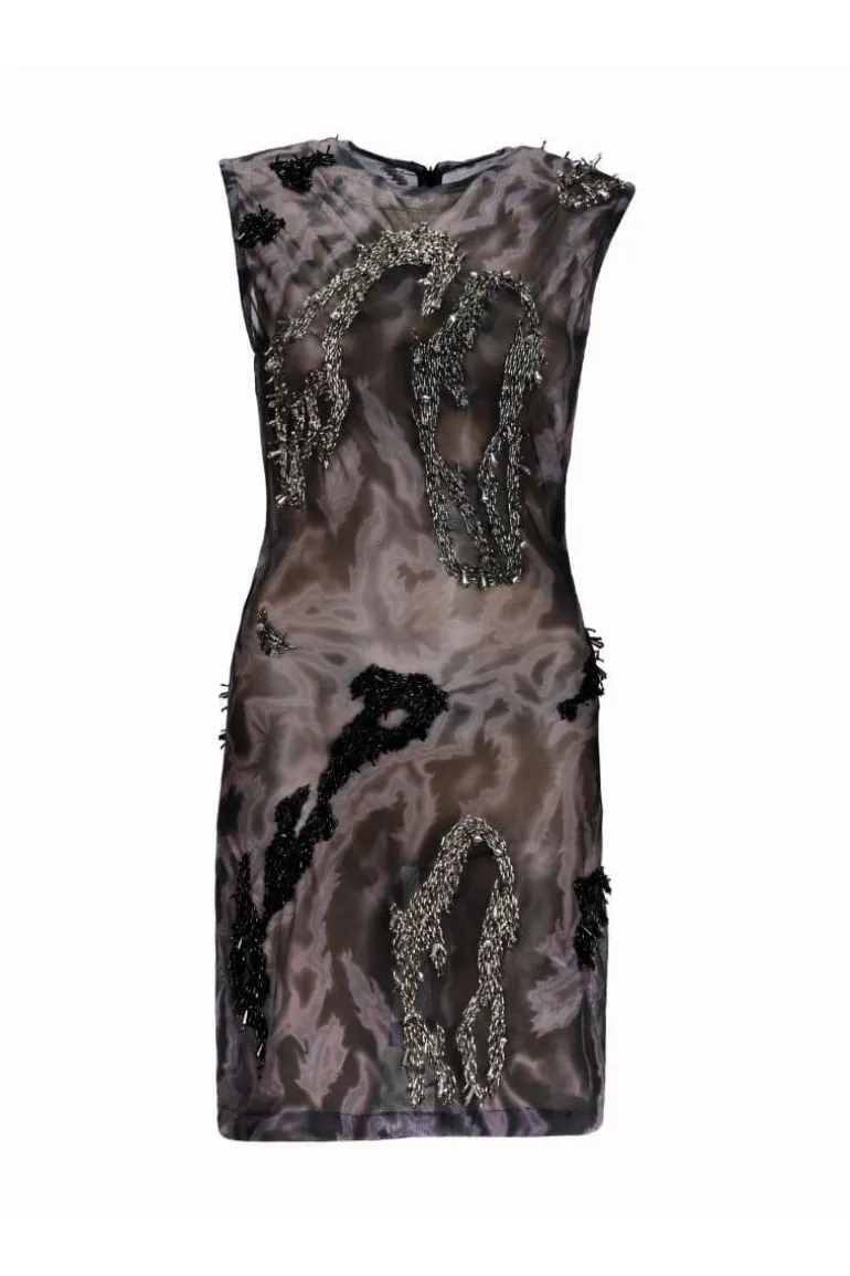 Dresses | Mini Dresses<CULT MIA ZUSI SLEEVELESS BLACK GRAY MINI DRESS Black/Gray