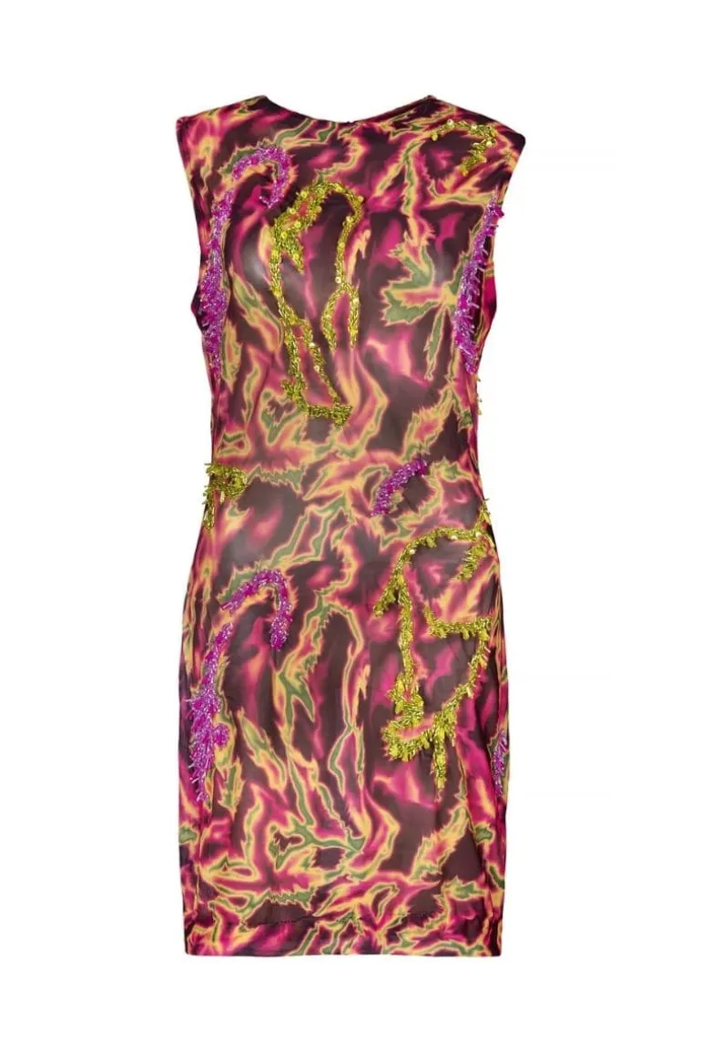 Dresses | Mini Dresses<CULT MIA ZUSI SLEEVELESS PINK GREEN MINI DRESS Green/Pink