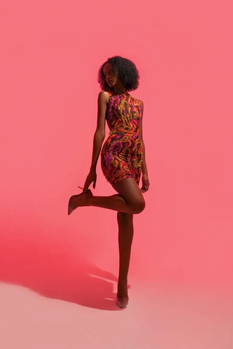 Dresses | Mini Dresses<CULT MIA ZUSI SLEEVELESS PINK GREEN MINI DRESS Green/Pink